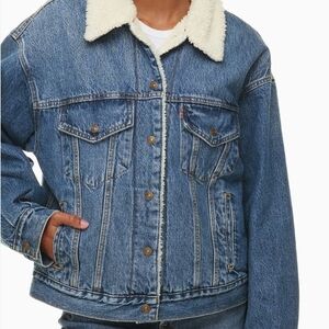 Levi's Classic Blue Denim Jacket with Cream Sherpa